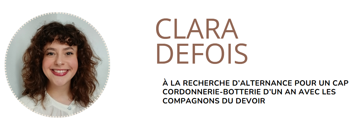 À LA RECHERCHE D’ALTERNANCE POUR UN CAP CORDONNERIE-BOTTERIE