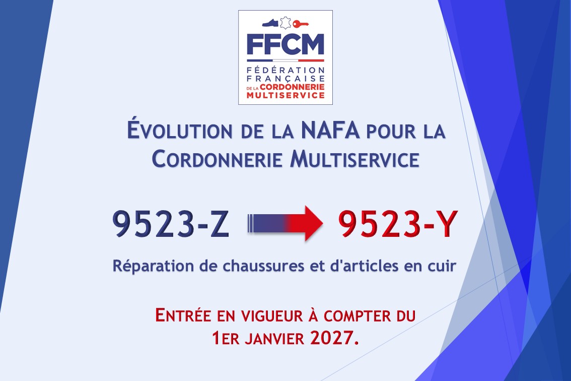 Evolution de la NAFA cordonnerie multiservice 9523-Z 9523-Y FFCM