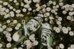 Chaussures fleur herbe vert